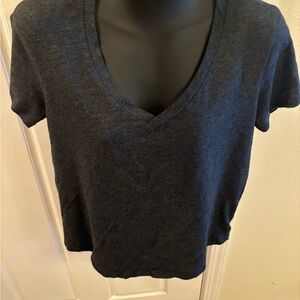 Charcoal V-Neck Women's Top
